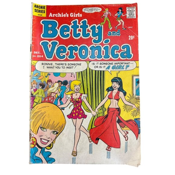 Archies Girls Betty And Veronica Comic #204 December 1972 Issue Bagged Boarded - Picture 1 of 6